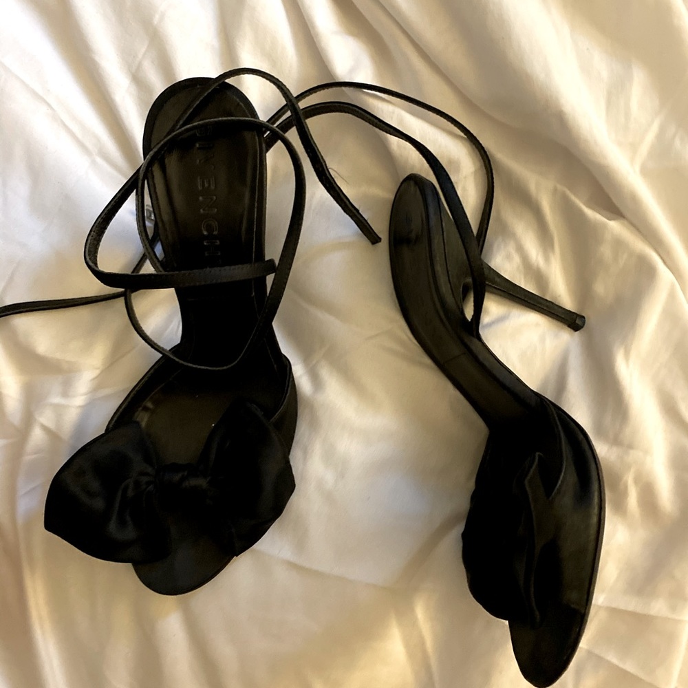 Givenchy Silk Bow Black Ankle Strap Heels - Picture 12 of 13